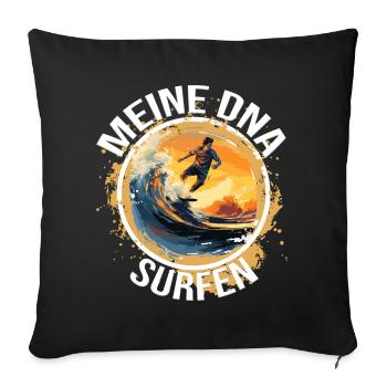 Meine DNA - Surfen - Sofakissenbezug 45 x 45 cm - Schwarz - Vorne