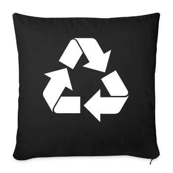 Logo de recyclage Symbole de recyclage Jour de la Terre Garçons - Housse de coussin décorative 45 x 45 cm - noir - Devant