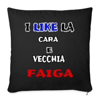 schönes Hemd CARA E VECCHIA FAIGA jerry calà - Sofakissenbezug 45 x 45 cm - Schwarz - Vorne