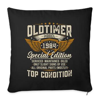 Vintage 1984 Vintage né cadeau d’anniversaire - Housse de coussin décorative 45 x 45 cm - noir - Devant