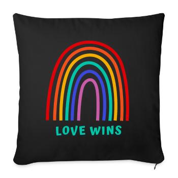 L’amour gagne - Housse de coussin décorative 45 x 45 cm - noir - Devant