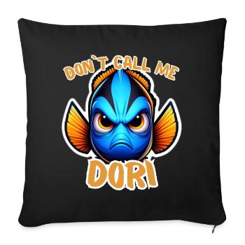 Dori en colère - Housse de coussin décorative 45 x 45 cm - noir - Devant
