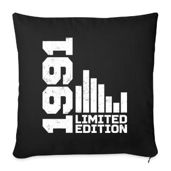 Vintage 1991 Birthday Gift 1991 Year 1991 - Sofa pillowcase 17,3'' x 17,3'' (45 x 45 cm) - black - Front
