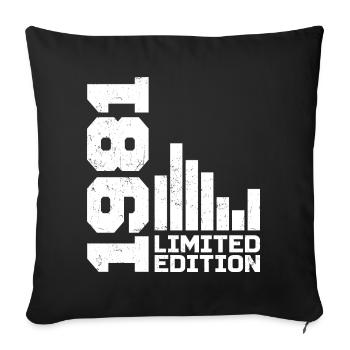 Vintage 1981 Birthday Gift 1981 Year 1981 - Sofa pillowcase 17,3'' x 17,3'' (45 x 45 cm) - black - Front
