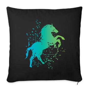 Horse illustration explosion art icon icon - Sofa pillowcase 17,3'' x 17,3'' (45 x 45 cm) - black - Front