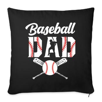 Baseball Dad Emblem Tee - Sofa pillowcase 17,3'' x 17,3'' (45 x 45 cm) - black - Front