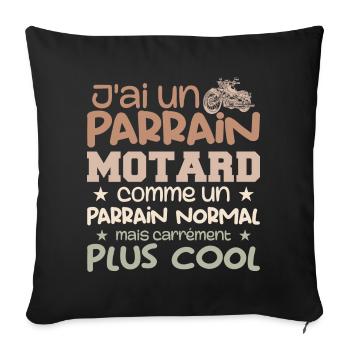 I have a biker godfather, motorcycle biker godfather gift - Sofa pillowcase 17,3'' x 17,3'' (45 x 45 cm) - black - Front