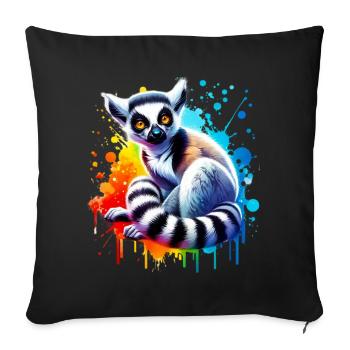 Lémurien - Housse de coussin décorative 45 x 45 cm - noir - Devant