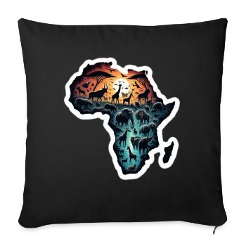 Africa Adventurousness - Sofa pillowcase 17,3'' x 17,3'' (45 x 45 cm) - black - Front
