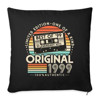Original 1999 Vintage Retro Cadeau d’anniversaire - Housse de coussin décorative 45 x 45 cm - noir - Devant