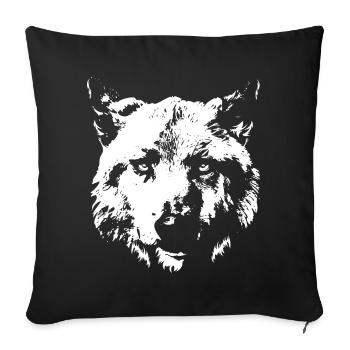 Wolf Dog Portrait Logo Icon Illustration Icon - Sofa pillowcase 17,3'' x 17,3'' (45 x 45 cm) - black - Front