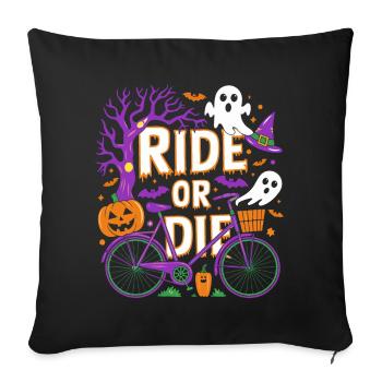 Halloween Bike Ride Spirit Design - Housse de coussin décorative 45 x 45 cm - noir - Devant