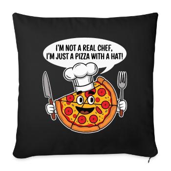 Pizza Chef Humour T-Shirt - Sofa pillowcase 17,3'' x 17,3'' (45 x 45 cm) - black - Front