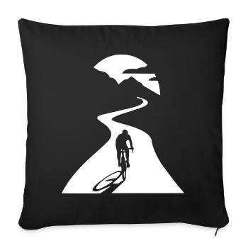 Cyclistes au clair de lune - Housse de coussin décorative 45 x 45 cm - noir - Devant