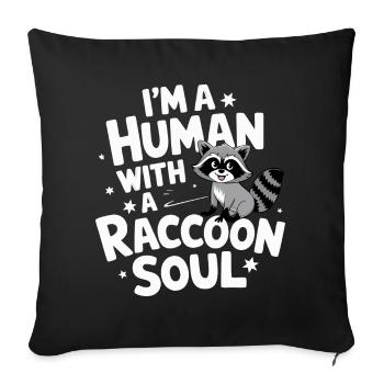 Raton laveur - Housse de coussin décorative 45 x 45 cm - noir - Devant