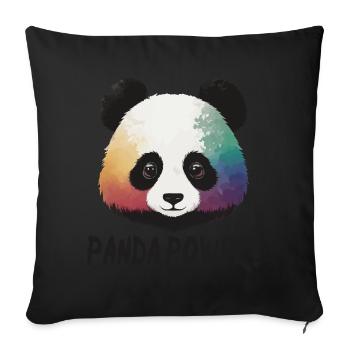 Panda Ours Enfants Panda Power - Housse de coussin décorative 45 x 45 cm - noir - Devant