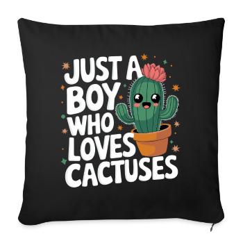 Cactus Cacti Desert Plant - Sofa pillowcase 17,3'' x 17,3'' (45 x 45 cm) - black - Front