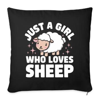 Sheep Sheep Farmer Lamb Farmer - Sofa pillowcase 17,3'' x 17,3'' (45 x 45 cm) - black - Front
