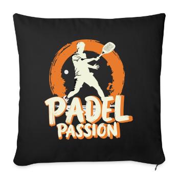 Padel Passi0on Shirt, Mug, Hoodie, - Sofakissenbezug 45 x 45 cm - Schwarz - Vorne