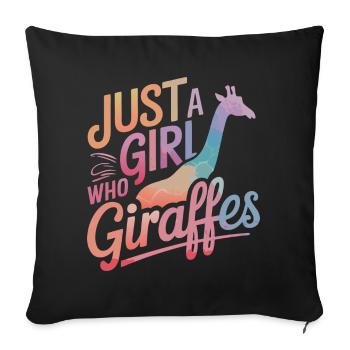 Giraffe Animal Africa Giraffes - Sofa pillowcase 17,3'' x 17,3'' (45 x 45 cm) - black - Front