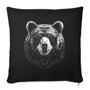 Bear Portrait Brown Bear Grizzly Bear - Sofa pillowcase 17,3'' x 17,3'' (45 x 45 cm) - black - Front