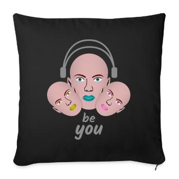 Be You Kissing Mouth Casque Cadeau - Housse de coussin décorative 45 x 45 cm - noir - Devant