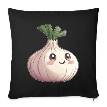 Knoblauch - Sofakissenbezug 45 x 45 cm - Schwarz - Vorne