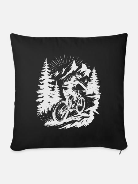 MTB Mountainbike - Sofakissenbezug 45 x 45 cm - Schwarz
