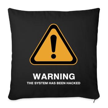 Icône d’avertissement du système piraté - Housse de coussin décorative 45 x 45 cm - noir - Devant