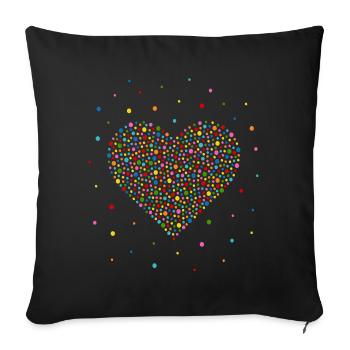 Confetti Heart - Sofa pillowcase 17,3'' x 17,3'' (45 x 45 cm) - black - Front