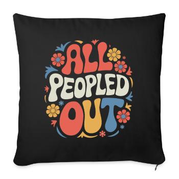 Introverti, antisocial, introverti - Housse de coussin décorative 45 x 45 cm - noir - Devant