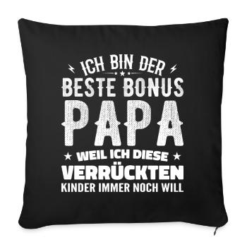 Bonus Dad Stepdad Bonus Dad Dad Gift - Sofa pillowcase 17,3'' x 17,3'' (45 x 45 cm) - black - Front
