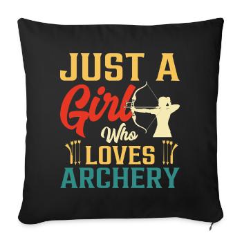Juste une fille qui aime le tir à l’arc - Housse de coussin décorative 45 x 45 cm - noir - Devant