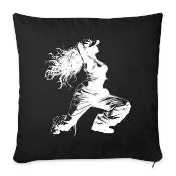 Breakdancer Drawing - Sofa pillowcase 17,3'' x 17,3'' (45 x 45 cm) - black - Front