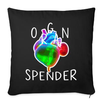 Organ Donor - Sofa pillowcase 17,3'' x 17,3'' (45 x 45 cm) - black - Front
