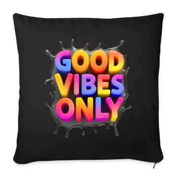 VIBES 🌈 - Housse de coussin décorative 45 x 45 cm - noir - Devant