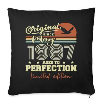 May 1987 | Cadeau Anniversaire Mai 1987 mai 1987 - Housse de coussin décorative 45 x 45 cm - noir - Devant
