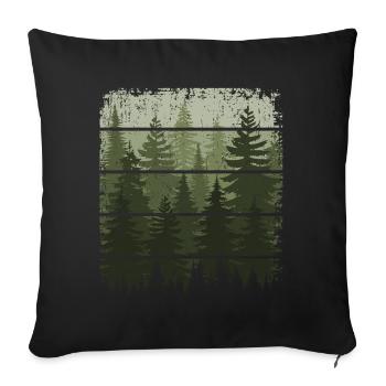 Wald Natur Bäume Wildnis Outdoor Naturliebhaber - Sofakissenbezug 45 x 45 cm - Schwarz - Vorne