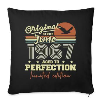 Né en Juin 1967, Juin 1967, Né juin 1967 June 1967 - Housse de coussin décorative 45 x 45 cm - noir - Devant
