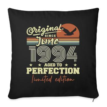 Born in June 1994, June 1994, Born June 1994 June 1994 - Sofa pillowcase 17,3'' x 17,3'' (45 x 45 cm) - black - Front