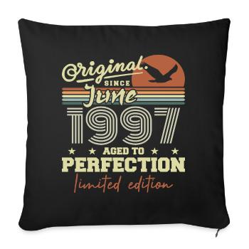 Born in June 1997, June 1997, Born June 1997 June 1997 - Sofa pillowcase 17,3'' x 17,3'' (45 x 45 cm) - black - Front