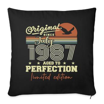 July 1987 Retro Birthday Born In July 1987 - Sofa pillowcase 17,3'' x 17,3'' (45 x 45 cm) - black - Front