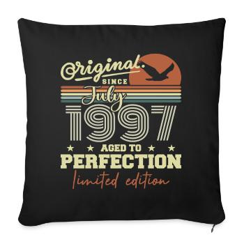 July 1997 Retro Birthday Born in July 1997 - Sofa pillowcase 17,3'' x 17,3'' (45 x 45 cm) - black - Front