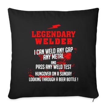 Legendary Welder - Sofa pillowcase 17,3'' x 17,3'' (45 x 45 cm) - black - Front