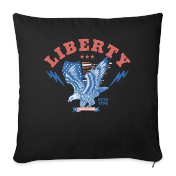 Liberty Land of the Free Patriotic Eagle USA - Sofa pillowcase 17,3'' x 17,3'' (45 x 45 cm) - black - Front