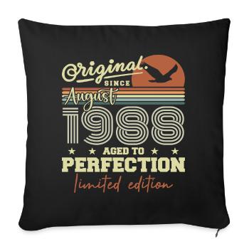 August 1988 Birthday August 1988 Vintage August 1988 - Sofa pillowcase 17,3'' x 17,3'' (45 x 45 cm) - black - Front