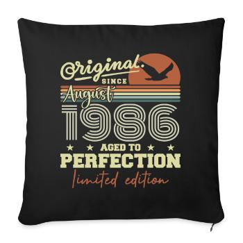 August 1986 Birthday August 1986 Vintage August 1986 - Sofa pillowcase 17,3'' x 17,3'' (45 x 45 cm) - black - Front