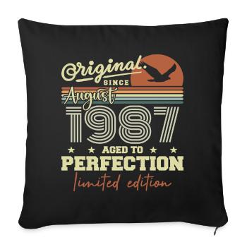 August 1987 Birthday August 1987 Vintage August 1987 - Sofa pillowcase 17,3'' x 17,3'' (45 x 45 cm) - black - Front