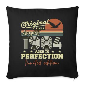 Août 1984 Anniversaire Août 1984 Vintage Août 1984 - Housse de coussin décorative 45 x 45 cm - noir - Devant