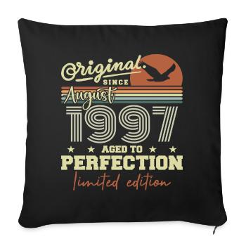August 1997 Birthday August 1997 Vintage August 1997 - Sofa pillowcase 17,3'' x 17,3'' (45 x 45 cm) - black - Front
